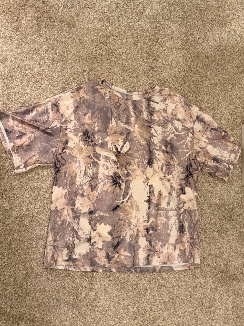 BASIC Woodland Camo Print Oversized T-shirt - Size XS